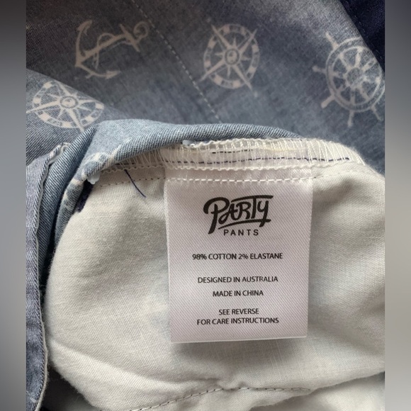 Excellent Condition, Party Pants Australia, Nautical Button Fly Pants, Sz Medium - Picture 7 of 8